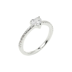 Anillo Plata 925 con cubics, modelo Corazon, Compromiso - 1,60g - comprar online