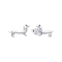 Aros Plata 925, Perrito Salchicha - 2,10g