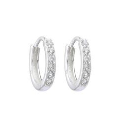 Aros de Plata 925 Huggies con Circones 10mm - 0,83g