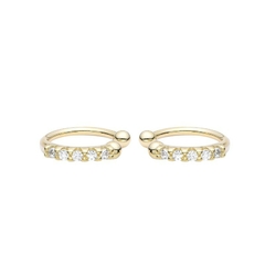 Aros Plata 925, Enchapados en Oro, modelo Ear Clips con cubics - 1g