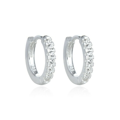 Aros de Plata 925 Huggies con Circones 14mm - 2,20g