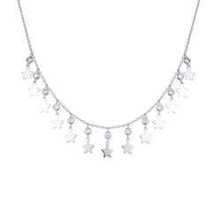 Choker de Plata 925 Estrellas y Puntos de Luz