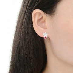 Aros Plata 925 luna y estrella con cubics - 1,80g en internet