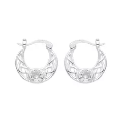 Aros Argollas caladas con cubic 15mm 2.60g