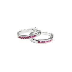 Aros Plata 925, Huggies con cubics 14mm - 2g - comprar online