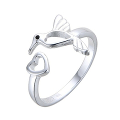 Anillo Plata 925, Colibrí (regulable) - 2,50g