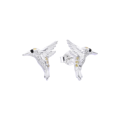 Aros Plata 925 Colibrí con cubic - 2,20g