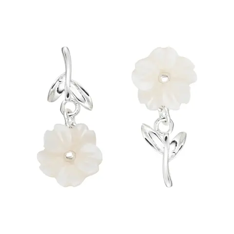 Aros Plata 925 Flor Nácar 1.4grs