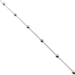 Cadena Wheat o Espiga con Bolitas 4mm, largo 44+4cm (Regulable)