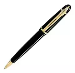 Roller Waterman Phileas Negro Brillante detalles enchapados en Oro 23k