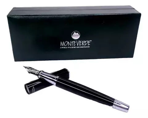 Pluma Estilografica Impressa Monteverde Negro