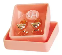 Aros Abridores con Perno de Oro 18k Marca CH, Oso