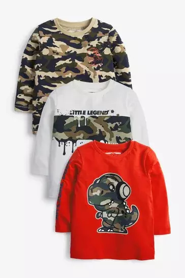 Kit 3 Camiseta Manga Longa Infantil | Dino