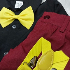 Conjunto Menino Festa Social Bebe suspensório Gravata aniversario - loja online