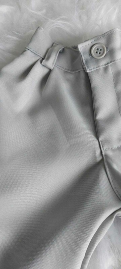 CONJUNTO SOCIAL CINZA BATIZADO BODY BEBE - loja online