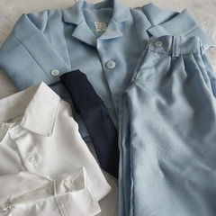 Conjunto Social Completo Para Menino Festa/ Casamento azul claro na internet