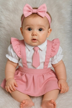 Conjunto Jardineira Menina Bebe Festa Batizado - comprar online