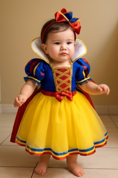 Vestido Branca de Neve Luxo 1 a 10 Anos - comprar online