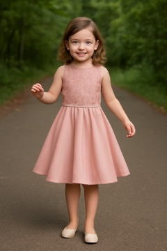 VESTIDO FESTA BORDADO /PEROLA LAÇO 4 A 8 ANOS - comprar online