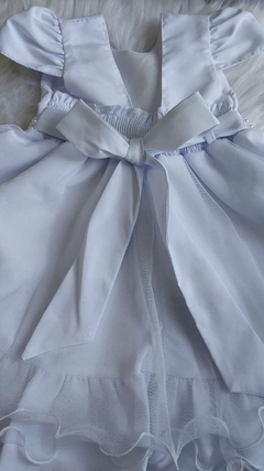 Imagem do Vestido Infantil Branco com Borboletas – Luxo para Batizado, Casamento e Festa