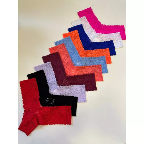 Kit Calcinha Caleçon Fio Renda Sexy Com 10 Unidades