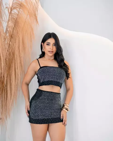 Conjunto Feminino Body E Saia Com Pedraria Córdoba