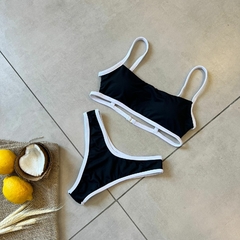 Conjunto Tássia contornado - preto e branco