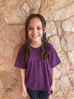 Camiseta Roxa infantil Semente. na internet