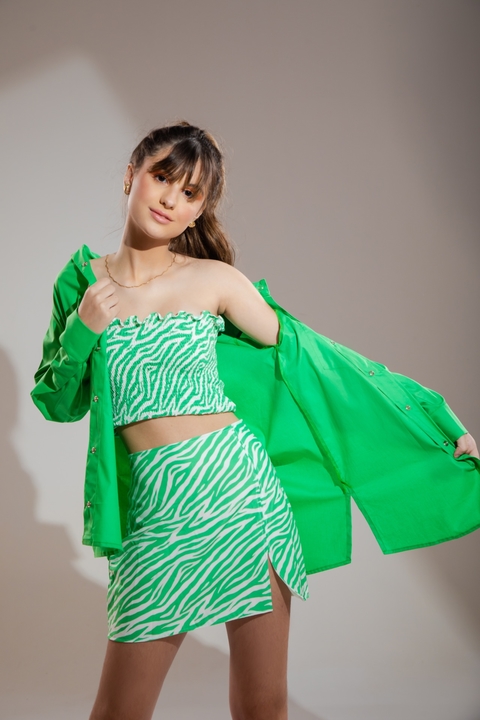 Saia Giulia - Zebra Print Verde