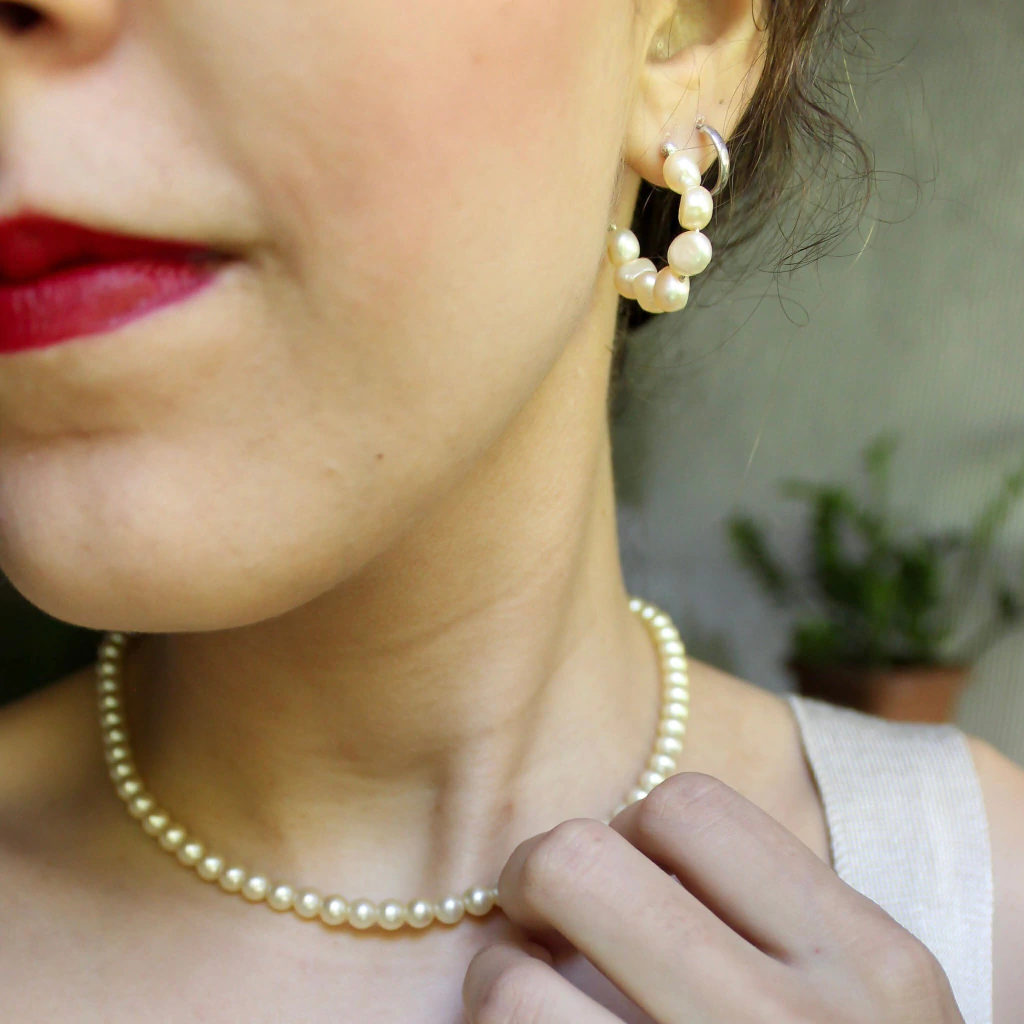 Argola de Pérolas Naturais