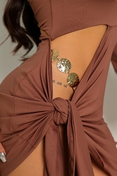 Vestido Cleópatra marrom - comprar online