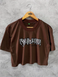 Cropped DHB Marrom Grafite - comprar online