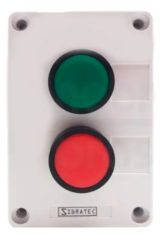 BOTOEIRA INDUSTRIAL 2 BOTÕES NA/NF VERDE E VERMELHO PUSH