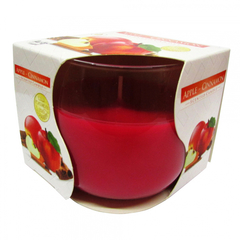 Vela aromatizadora decorativa copo de vidro 7cm - Maçã e Canela