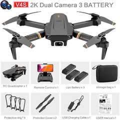 V4 rc zangão 4k hd câmera grande angular 1080p wifi fpv helicóptero de transmissão brinquedos - comprar online