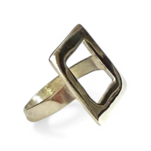 Anillo Plata 925 cuadrado calado AM624