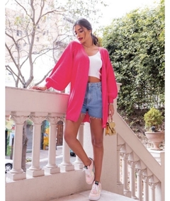 Maxi cardigan botões