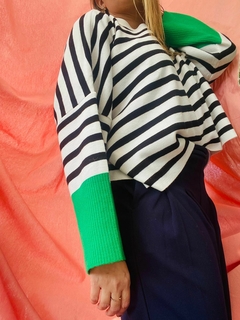 SWEATER CALAS BLACK GREEN - tienda online