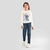 Blusa Malha Longa Menina do Stitch Off White - Brandili