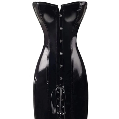 Vestido Corpete de Couro - Corpão Violão (Sob Medidas)