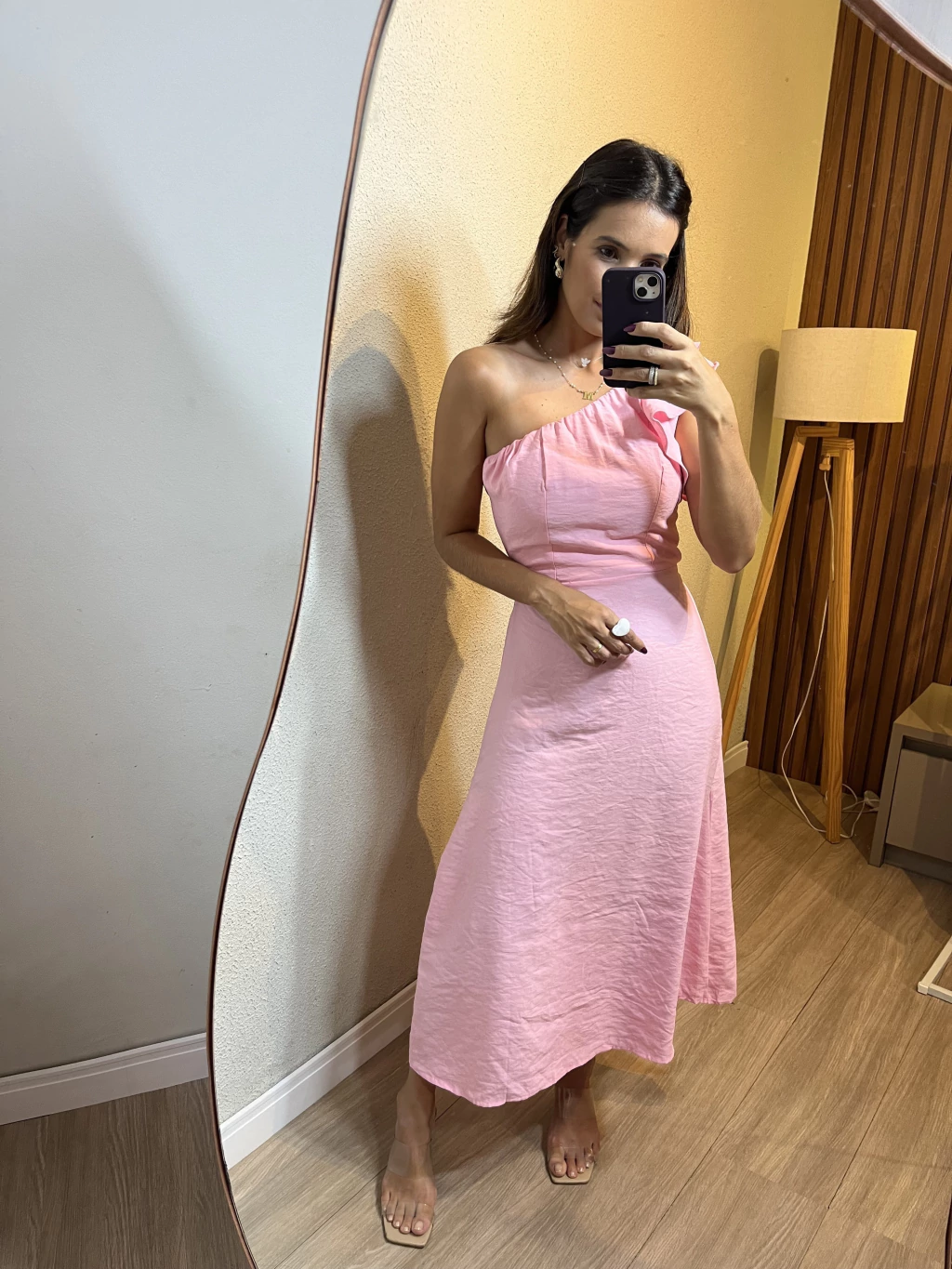 Vestido Babado Ombro