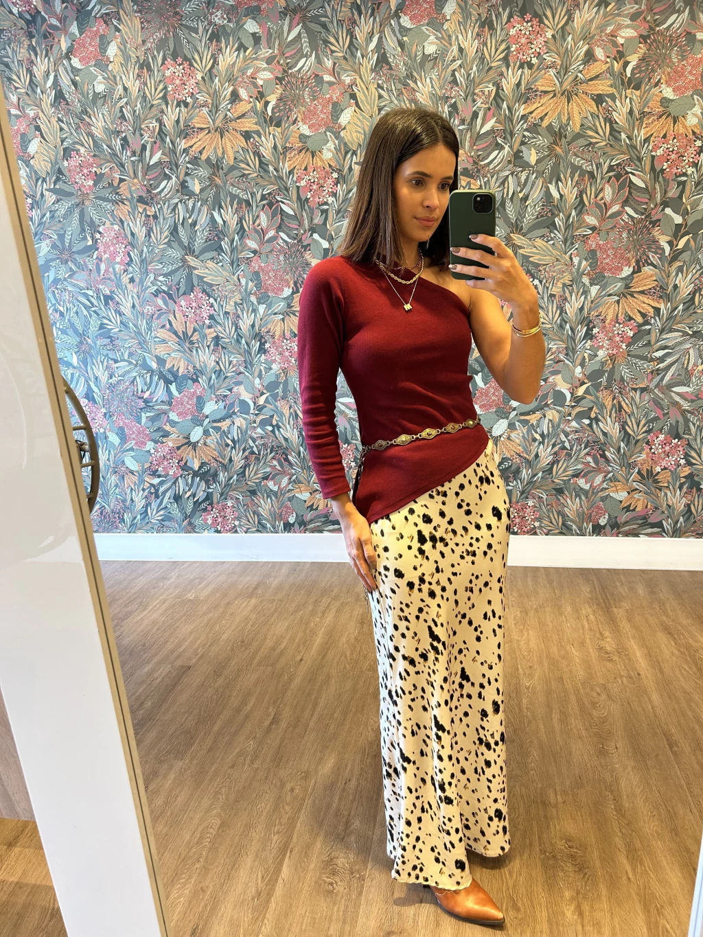 Saia Estampada Acetinada