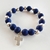 Pulsera elastizada para hombre brazalete de varon engomadas azul con cruz 