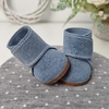 Botinha Cano Alto 5cm - Azul Bebe Bali