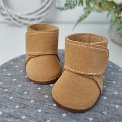 Botinha Cano Alto 5cm - Caramelo Claro Camurça - comprar online