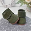 Botinha Cano Alto 5cm - Verde Musgo Camurça
