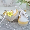 Tênis Couro 5cm - Amarelo com Branco