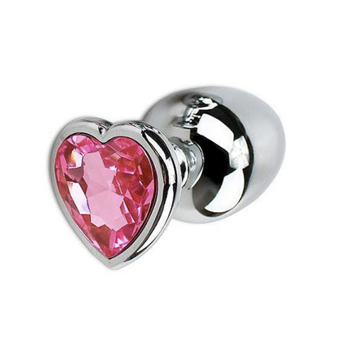 Plug Em Metal Cromado Coração Tamanho M