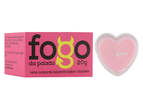 Vela Fogo Da Paixão Beijável Chiclete 20G