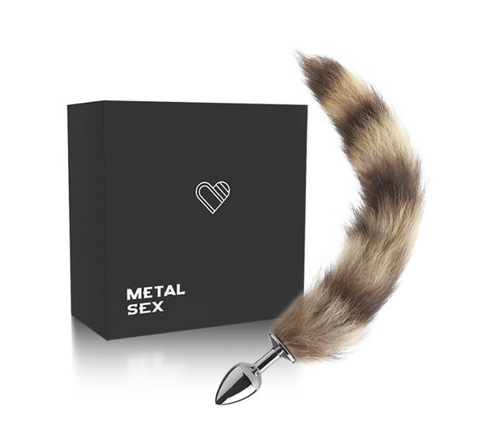 Plug Anal Butt Cat com Cauda em Pelúcia – Cromado